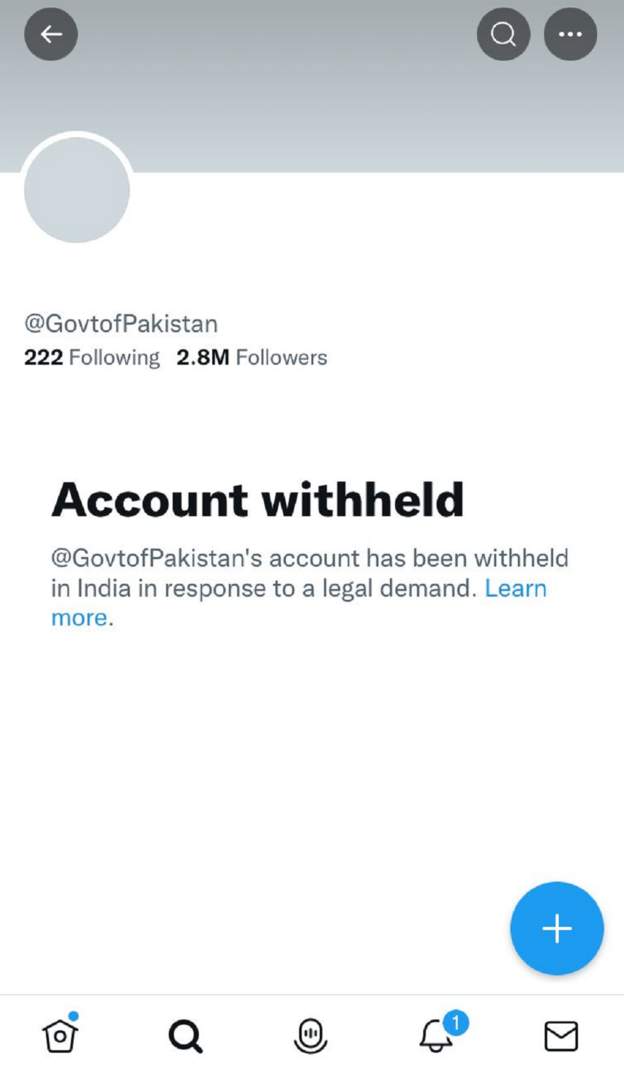 पाकिस्तान की सरकार के ट्विटर हैंडल पर भारत में लगी रोक