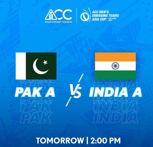 पुरुष इमर्जिंग एशिया कप 2023 में बुधवार को भारत ए का सामना पाकिस्तान ए से होगा