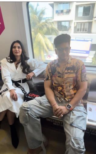 लव अधूरा' के कलाकार करण कुंद्रा, एरिका फर्नांडिस ने मुंबई मेट्रो में किया सफर