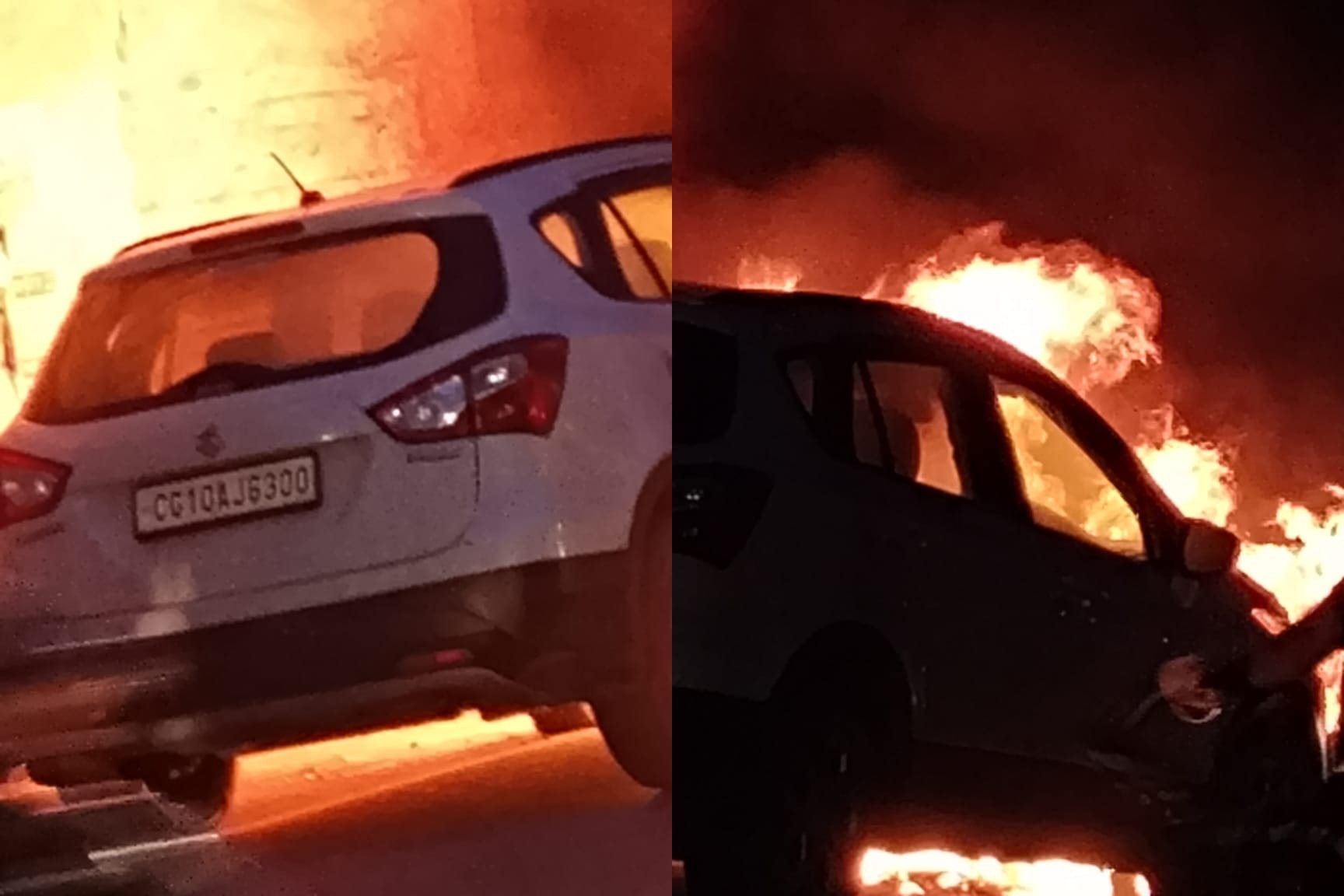 दलदल सिवनी मोवा रोड पर धू धूकर जल गई 