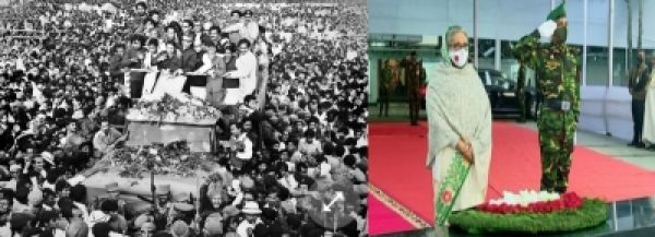 'बंगबंधु' के घर वापसी दिवस की 50वीं वर्षगांठ, हसीना ने दी श्रद्धांजलि
