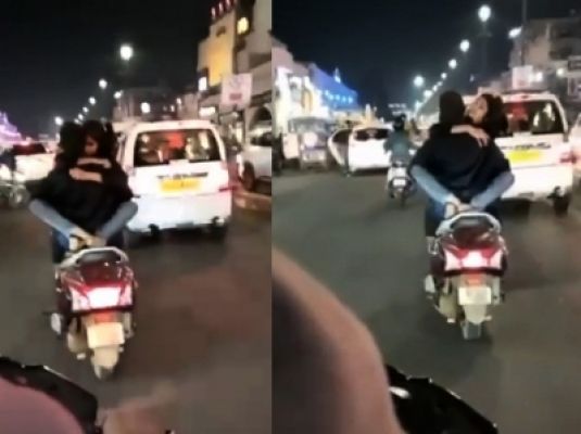 लखनऊ : वीडियो वायरल होने के बाद पुलिस दोपहिया वाहन पर रोमांस कर रहे जोड़े की तलाश में जुटी