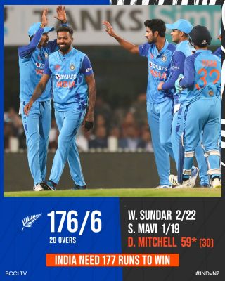 रांची टी-20: न्यूज़ीलैंड ने भारत को दी 177 रन की चुनौती