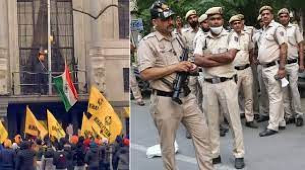     दिल्ली पुलिस ने लंदन में भारतीय उच्चायोग के बाहर विरोध-प्रदर्शन के सिलसिले में मामला दर्ज किया
