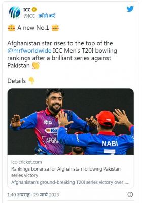अफ़ग़ानिस्तान के गेंदबाज़ राशिद ख़ान टी-20 रैंकिग में शीर्ष पर पहुंचे