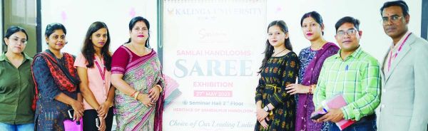 कलिंगा विश्वविद्यालय में संबलपुरी हथकरघा परंपरा की साड़ी प्रदर्शनी 