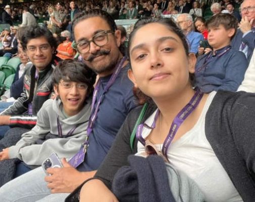 बेटी इरा, बेटे जुनैद और आजाद के साथ आमिर खान ने देखा विंबलडन फाइनल