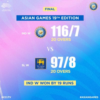 एशियन गेम्स: भारत की महिला क्रिकेट टीम ने जीता गोल्ड, फ़ाइनल में श्रीलंका को दी मात