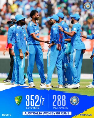 क्लीन स्वीप से चूका भारत, ऑस्ट्रेलिया ने तीसरे वनडे में भारत को 66 रनों से हराया