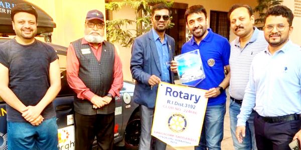 बायोडीजल से पर्यावरण सुरक्षा यात्रा पर निकले अविनाश को रोटरी क्लब रायपुर ग्रेटर का स्वागत