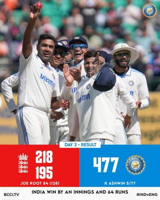 भारत ने श्रृंखला 4-1 से जीती, इंग्लैंड की ‘बैजबॉल’ शैली पर लगाया प्रश्नचिन्ह