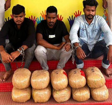 27 किलो गांजे के साथ मंडला के तीन युवक गिरफ्तार