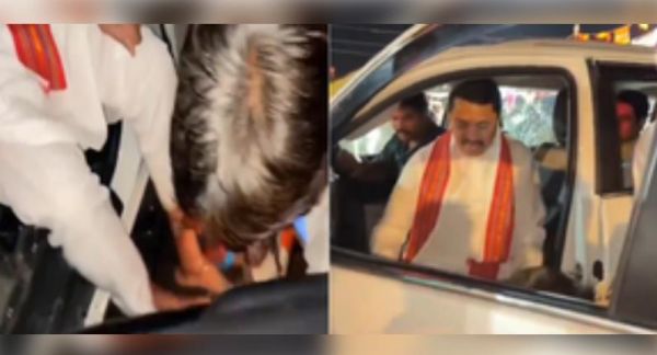 नाना पटोले ने पार्टी कार्यकर्ता से धुलवाए पैर, भाजपा ने वीडियो शेयर कर कसा तंज 
