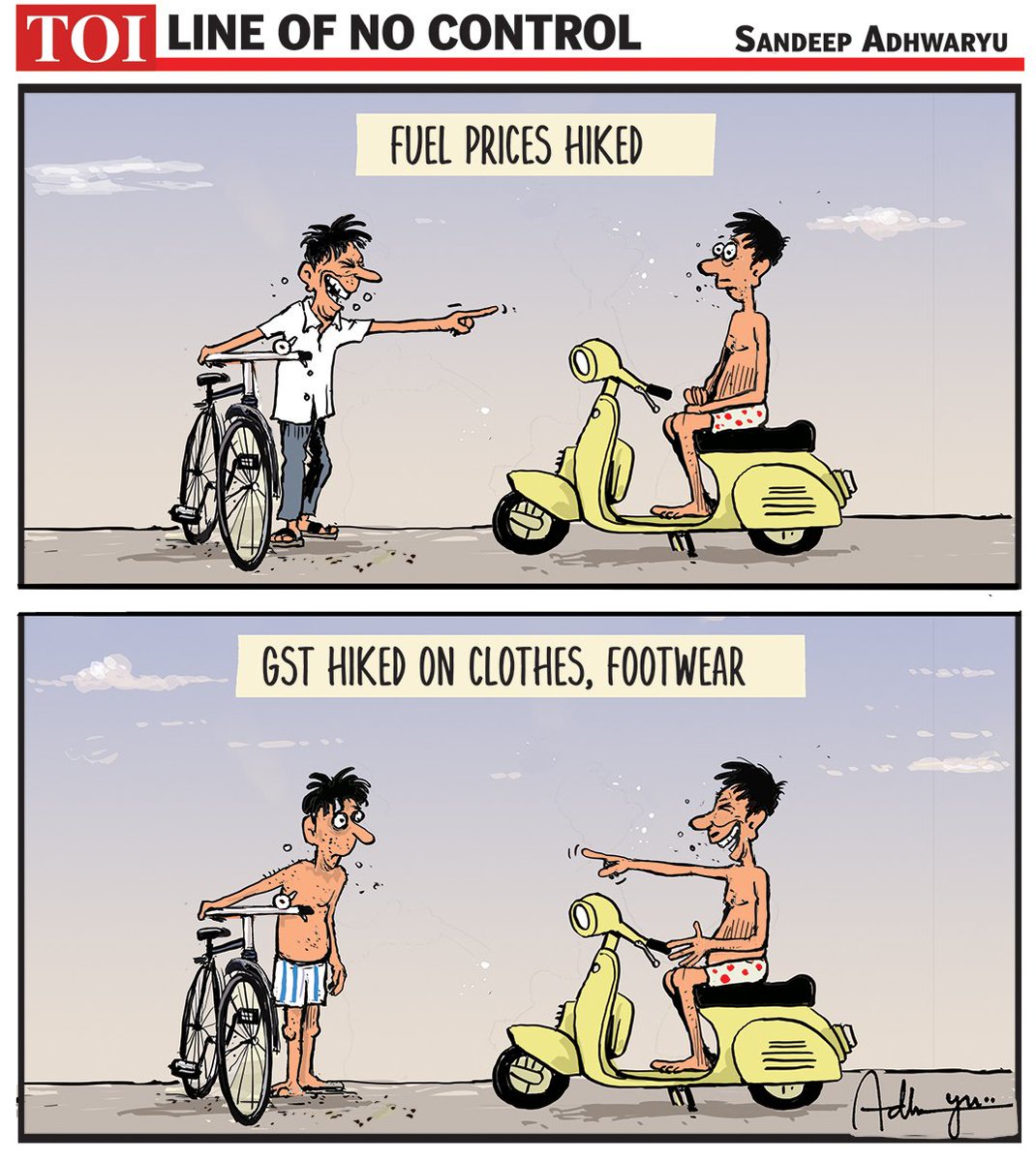 कार्टूनिस्ट संदीप अध्वर्यू, टाईम्स ऑफ इंडिया