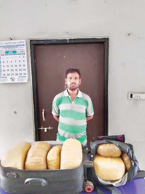 25 किलो गांजा के साथ ओडिशा का तस्कर गिरफ्तार