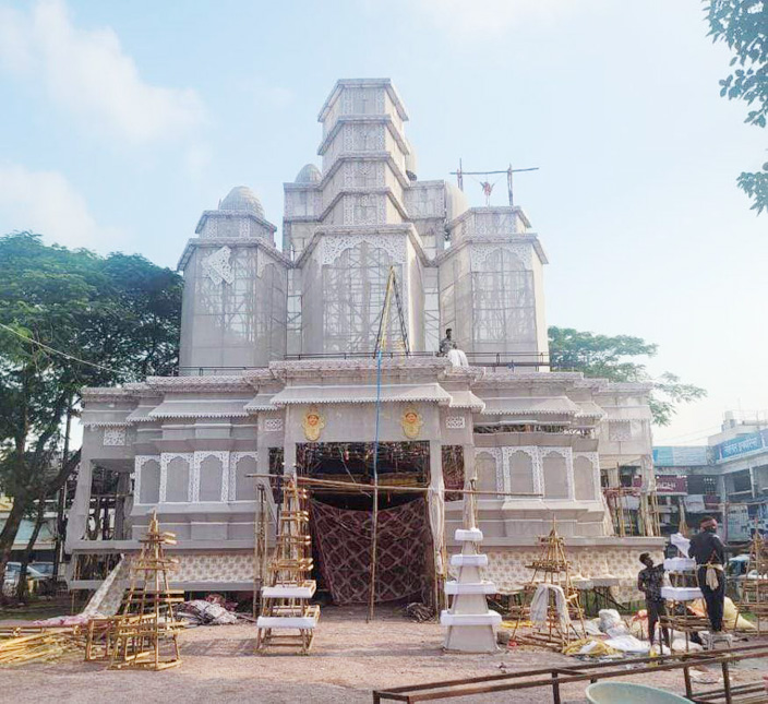 आकाश गंगा में हैदराबादी बिरला मंदिर पंडाल में माता रानी हुई विराजमान