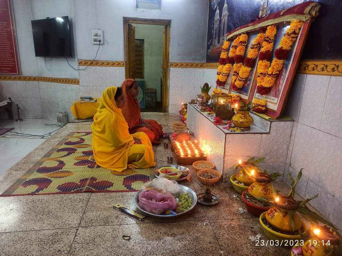 गायत्री सत्संग भवन में चैत्र नवरात्रि, तीसरे दिन मां चंद्रघंटा की पूजा