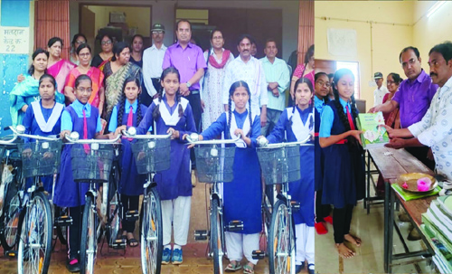 शंकरपुर स्कूल में छात्राओं  को साइकिल वितरण