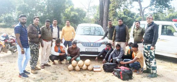 कार से गांजा तस्करी, ओडिशा के 6 गिरफ्तार