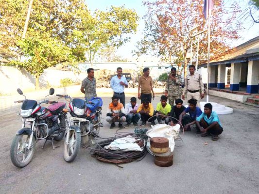 रेलवे साईडिंग से तांबा तार की चोरी, 7 गिरफ्तार