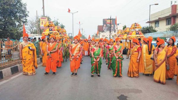 हिंदू नववर्ष पर सर्व हिंदू समाज ने निकाली शोभायात्रा, हुई सामूहिक आरती