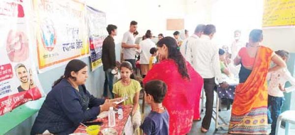 सेवा भारती के निशुल्क शिविर में सैकड़ों ने कराया स्वास्थ्य परीक्षण