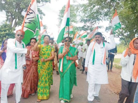  ब्लॉक कांग्रेस कमेटी बेलरगांव ने निकाली भारत जोड़ो पदयात्रा