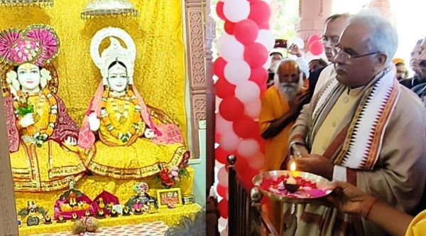 सीएम ने  राम मंदिर में  की पूजा-अर्चना 