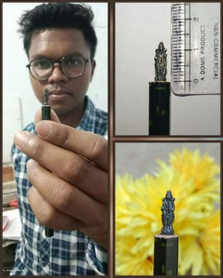 माइक्रो आर्टिस्ट भानुप्रताप ने बनाई पेंसिल की नोंक पर दुनिया की सबसे छोटी राम की प्रतिमा