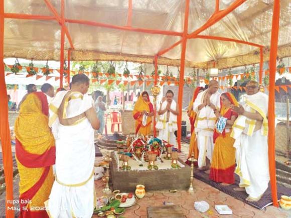 चंदखुरी में मंत्रोच्चार के साथ शुरू हुई रामचंद्र स्वामी मंदिर की प्राण प्रतिष्ठा