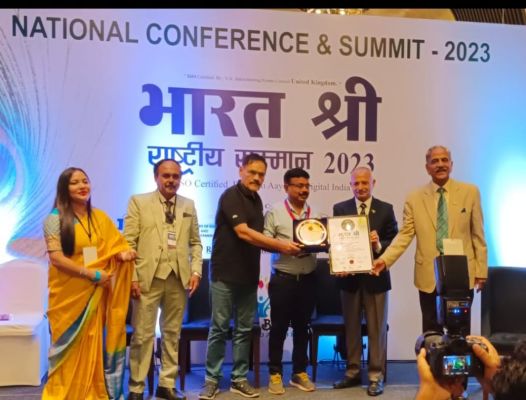गिरीश शर्मा भारतश्री राष्ट्रीय सम्मान से सम्मानित
