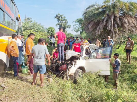 बस ने कार को मारी ठोकर, महाराष्ट्र के युवक की मौत