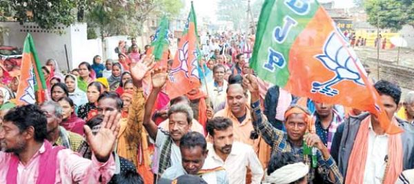 भाजपा कार्यकर्ताओं ने मनाया जीत का जश्न, जमकर हुई आतिशबाजी