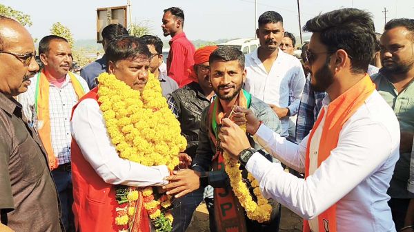 मंत्री बनने के बाद नारायणपुर आने पर केदार कश्यप का भव्य स्वागत