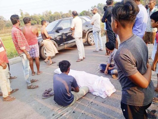 ट्रेलर ने सायकल सवार को रौंदा मौत, चक्काजाम