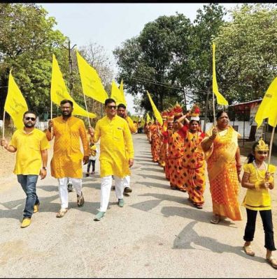 कर्मा जयंती महोत्सव पर निकाली शोभायात्रा