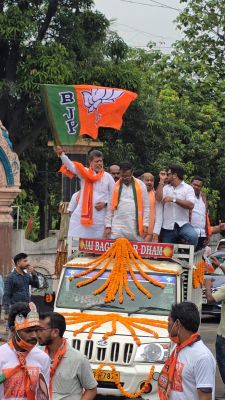 भाजपा प्रदेश अध्यक्ष ओडिशा  में चुनावी दौरे पर, रोड शो 