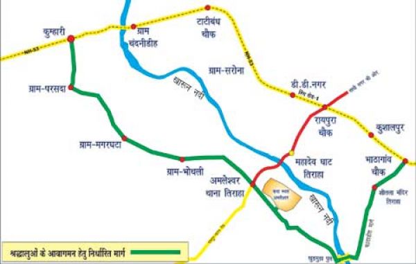 शिव महापुराण कथा के लिए इन रास्तों से होकर पहुंचे