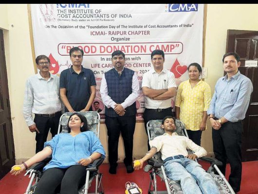 आईसीएमएआई-रायपुर चैप्टर का रक्तदान शिविर