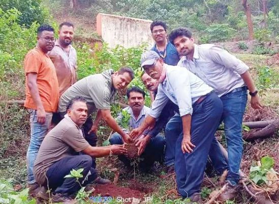 एनएमडीसी किरंदुल के कर्मियों ने रोपे पौधे, पर्यावरण संरक्षण का दिया संदेश