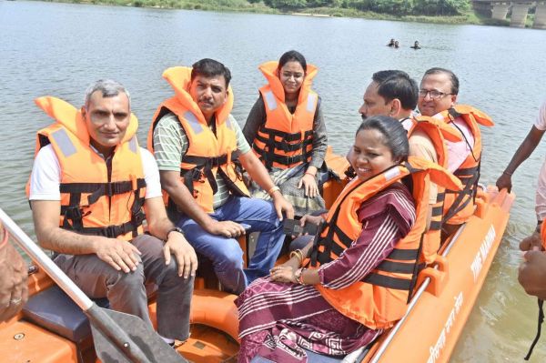 शिवनाथ में बाढ़ आपदा से बचाव के लिए मॉकड्रिल